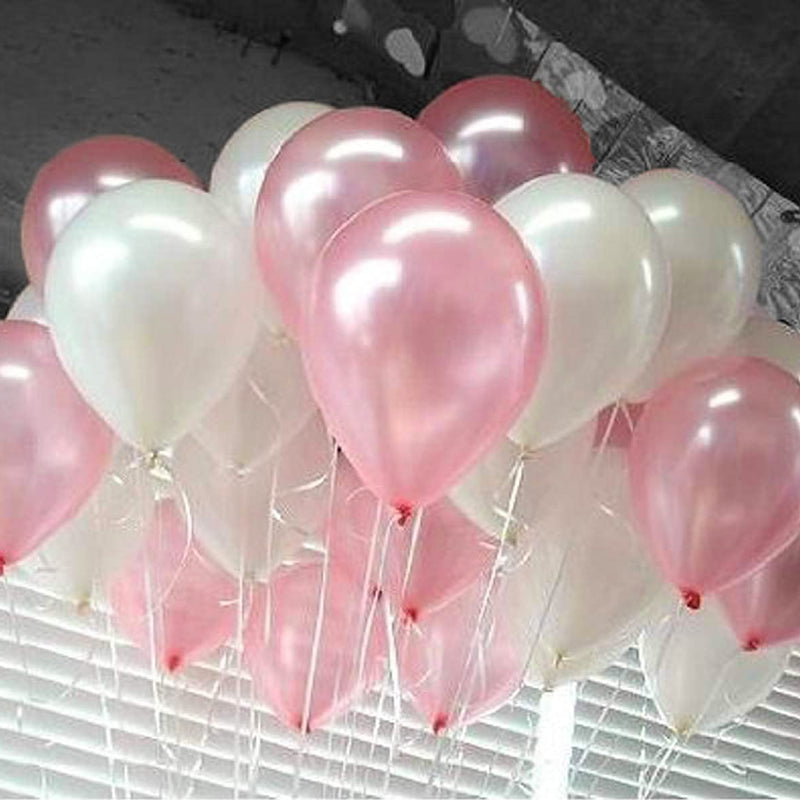 Pink-White Metallic Balloons for party decoration