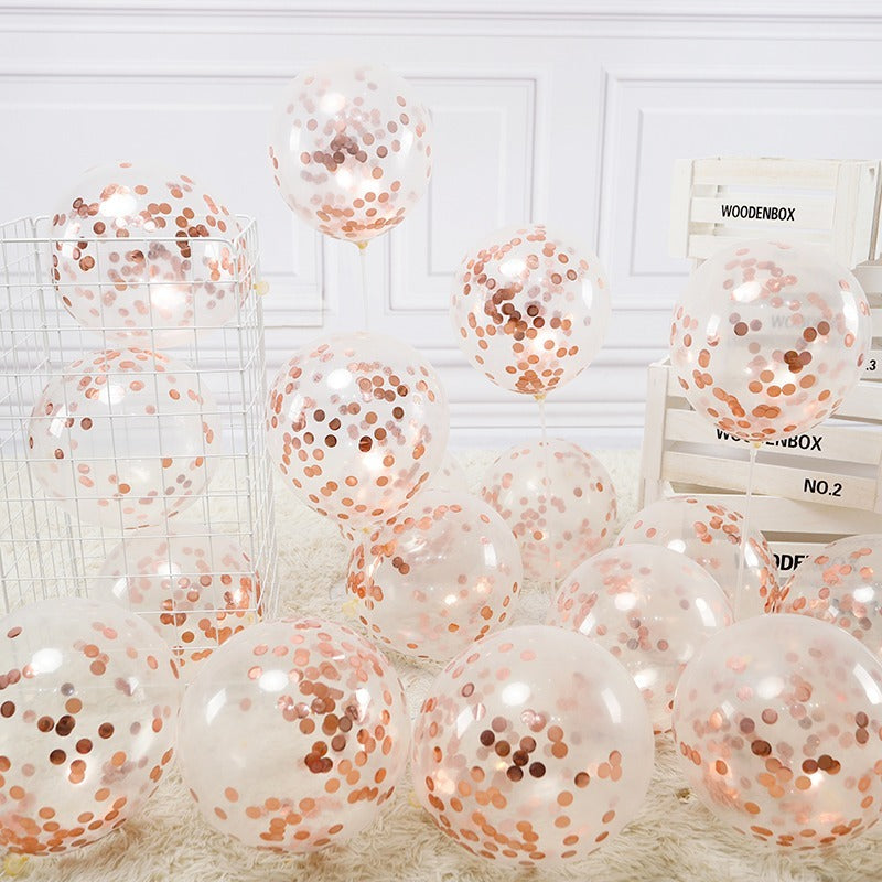 Rose Gold Confetti Balloons for party decoration