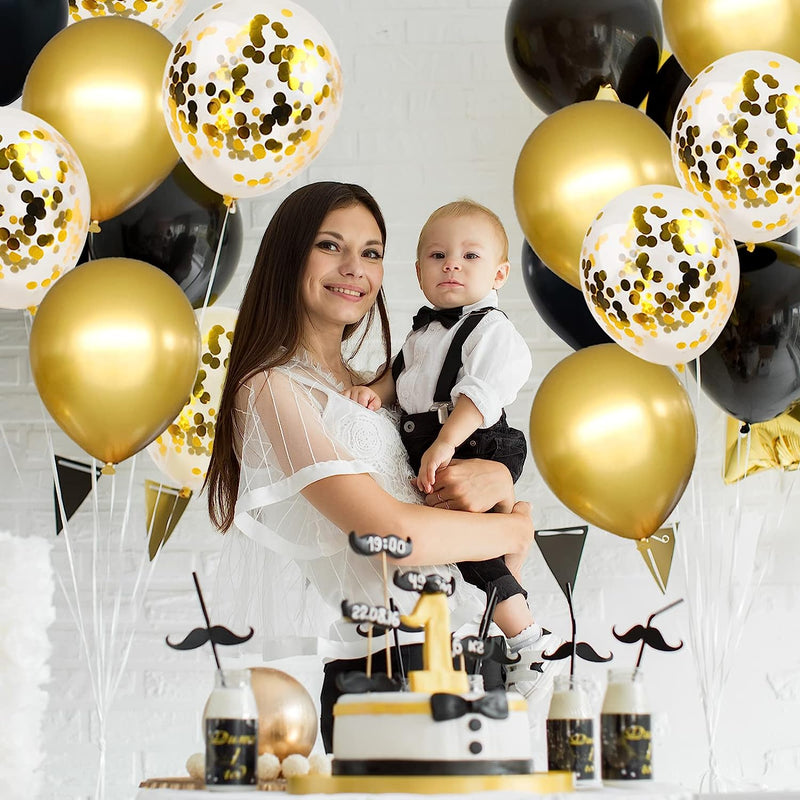 110 Pc Black Gold Balloons Arch Garland Kit Birthday Wedding Party Backdrop Decoration