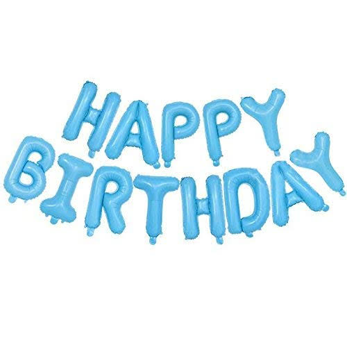 Pastel Blue Happy Birthday Balloon Banner for party decoration