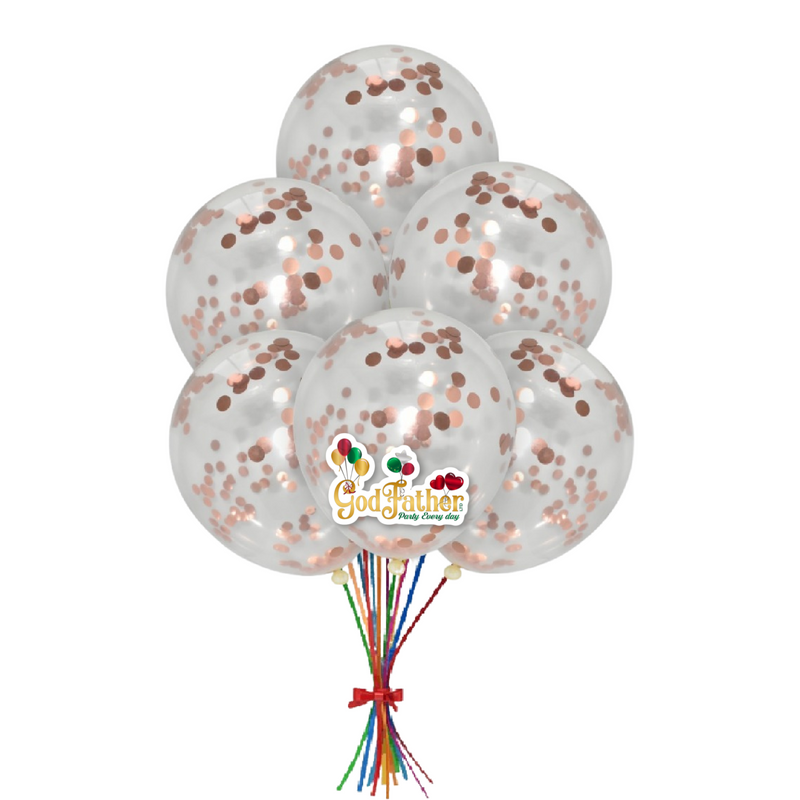 Rose Gold Confetti Balloons for party decoration