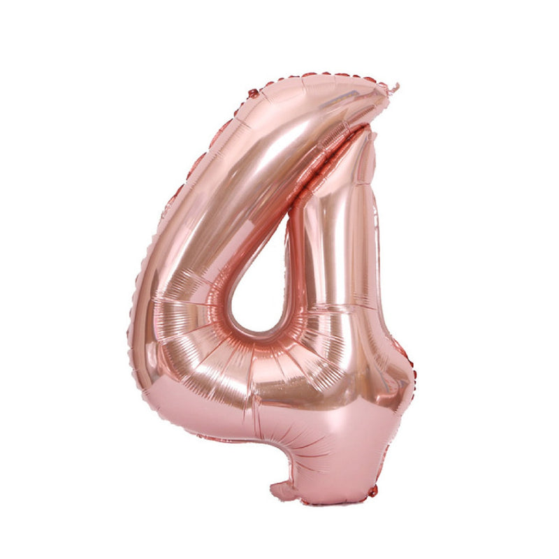 Foil rose gold number balloons for party decoration