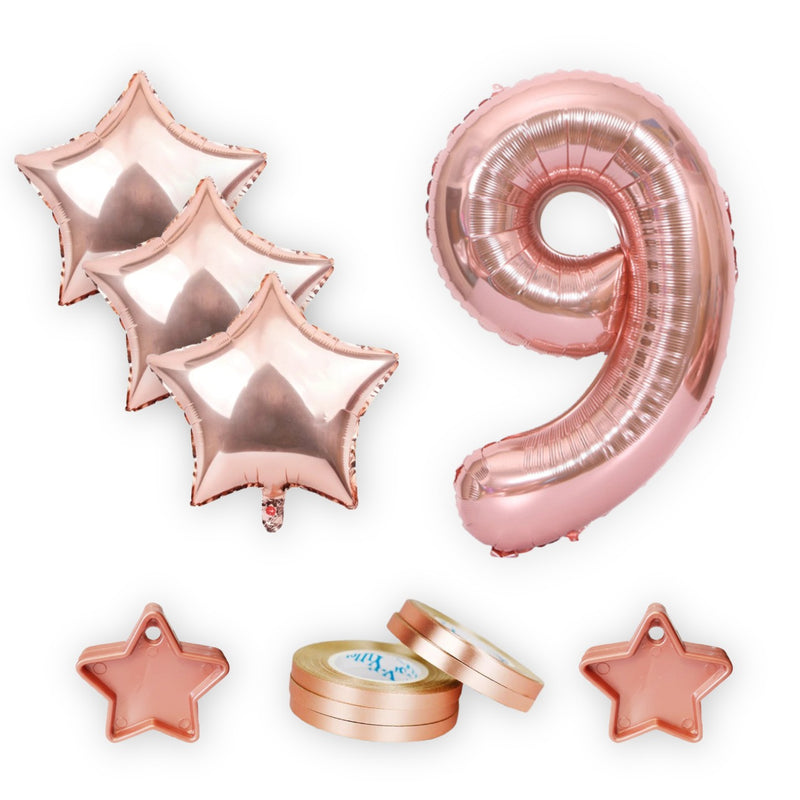Number Foil Balloons Combo-Rose Gold for party decoration