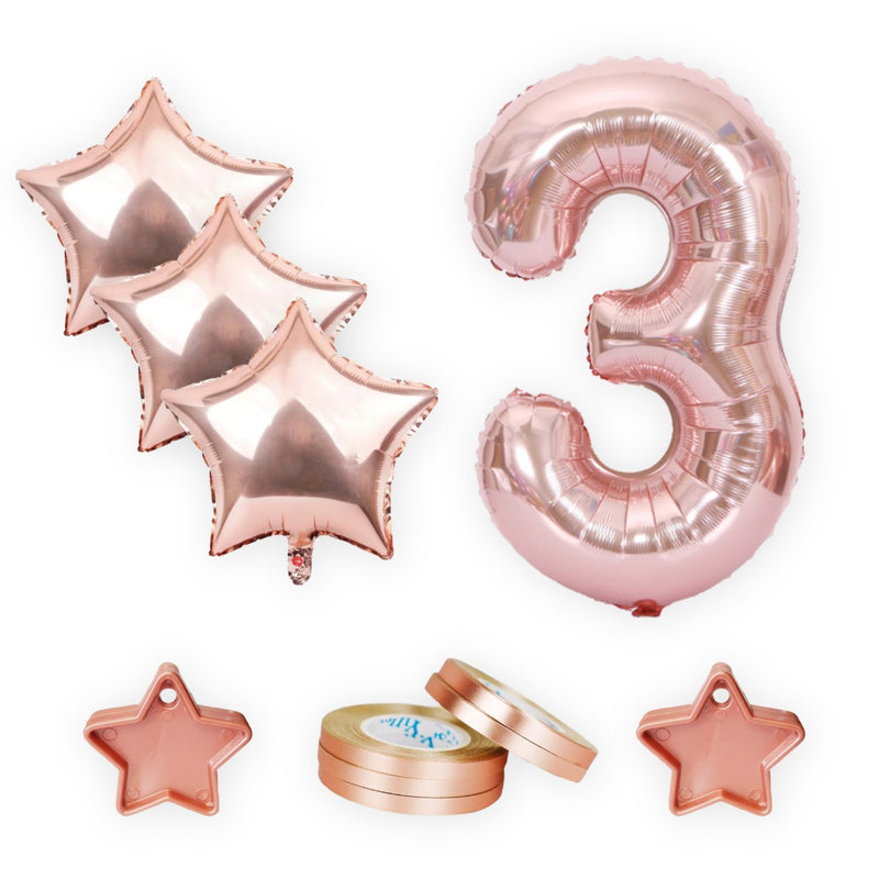 Number Foil Balloons Combo-Rose Gold for party decoration