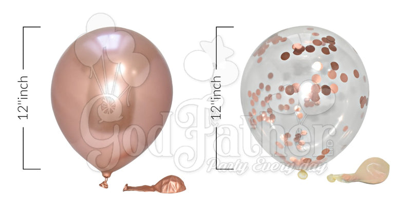 Rose Gold Confetti-Chrome Balloons for party decoration
