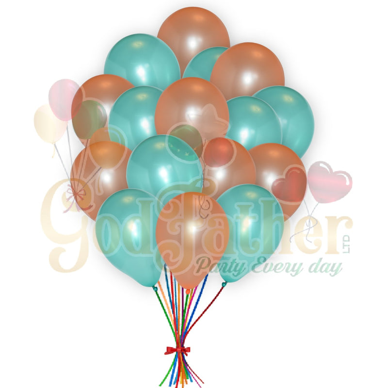 Orange-Green Metallic Balloons for party decoration
