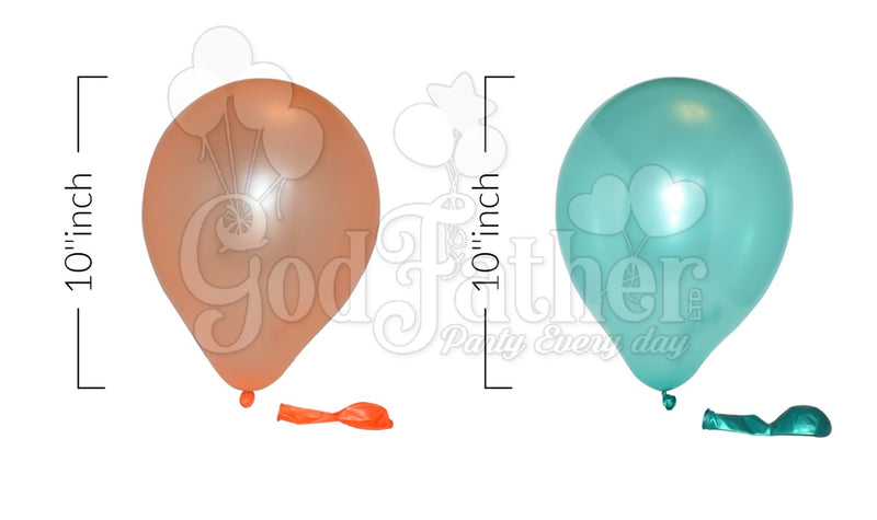 Orange-Green Metallic Balloons for party decoration