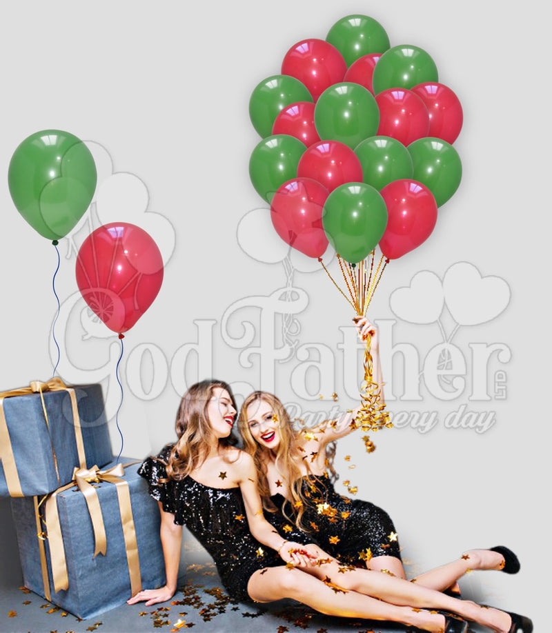 Red-Green Balloons for birthday party decoration