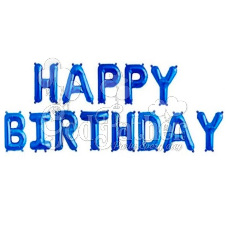 Happy Birthday Blue Letter Foil Balloon