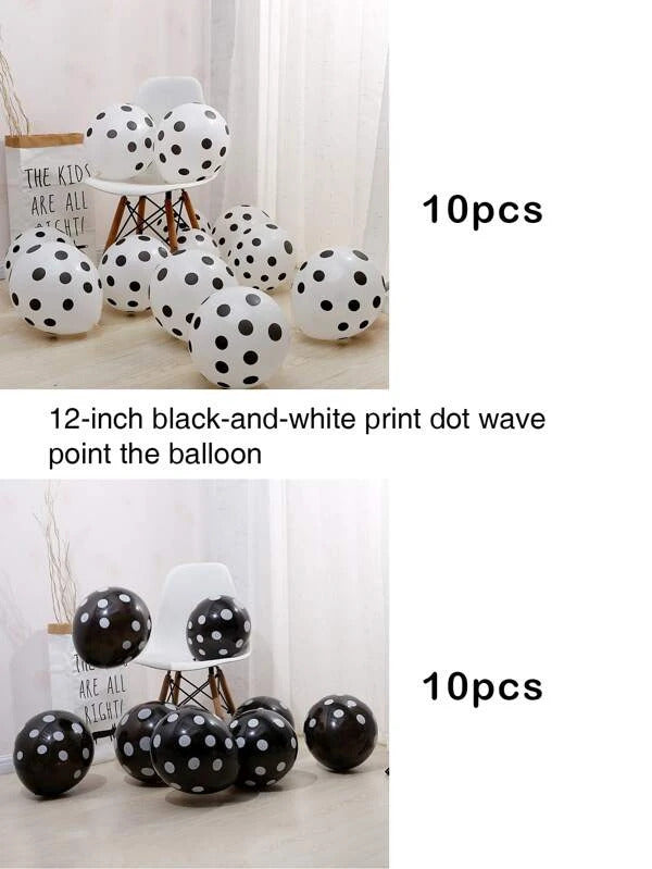 Black and White Balloons Printed