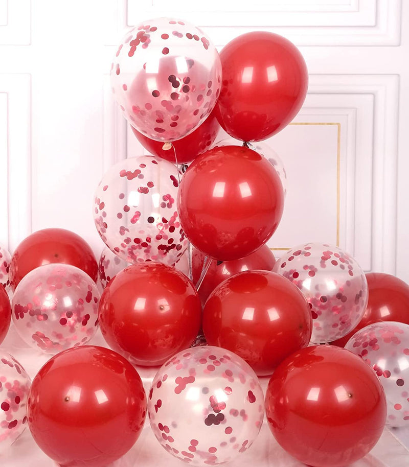 Red Confetti and Plain Red Balloons for party decoration