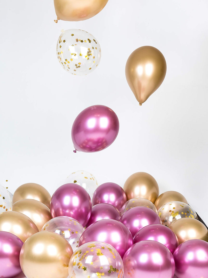 Chrome Pink-Chrome Gold Balloons, Helium-Balloons