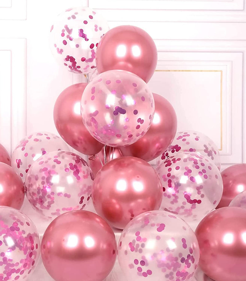 Buy Pink Confetti-Chrome Balloons for party decoration