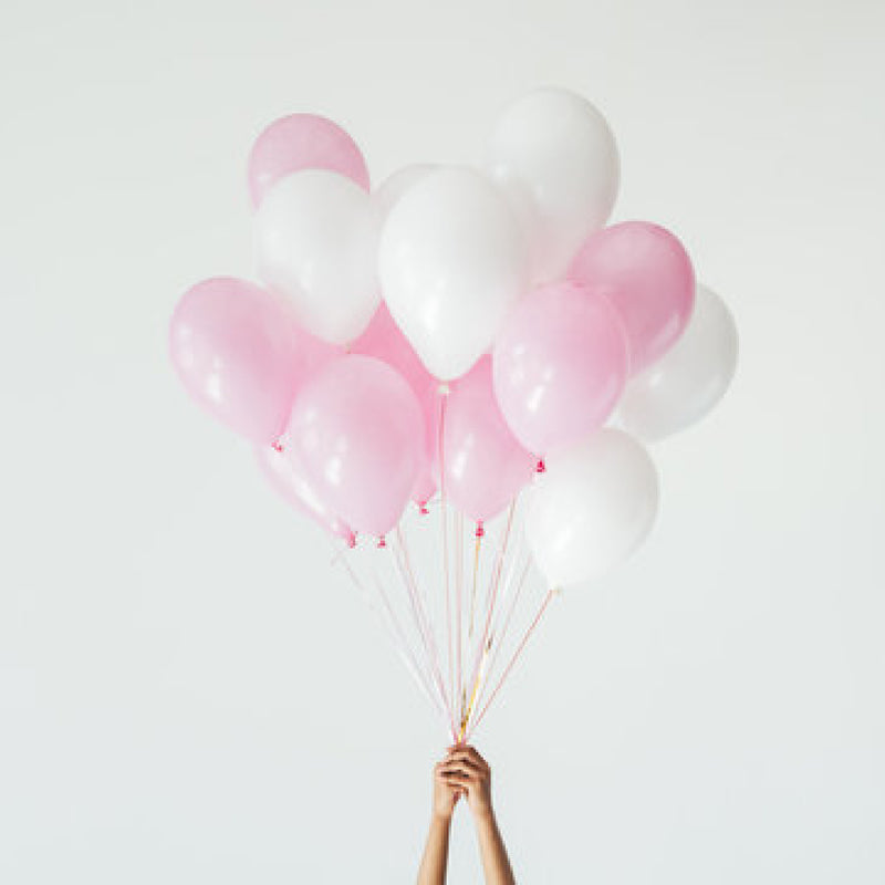 Pink-White Helium Balloons