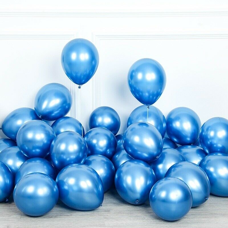 Blue Chrome Balloons For Birthday Party