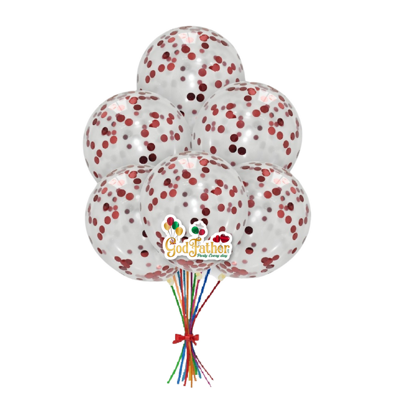 Red Confetti Balloons for party decoration