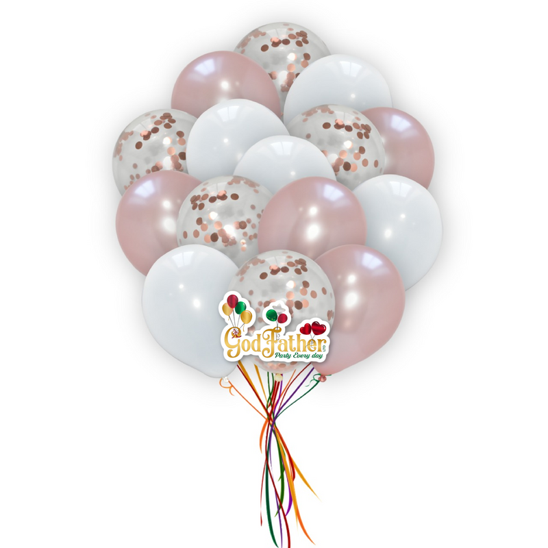 Rose Gold Confetti-Plain Rose Gold - White Balloons for party decoration