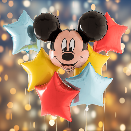 Mickey Mouse with Star Foil Balloons for party decoration