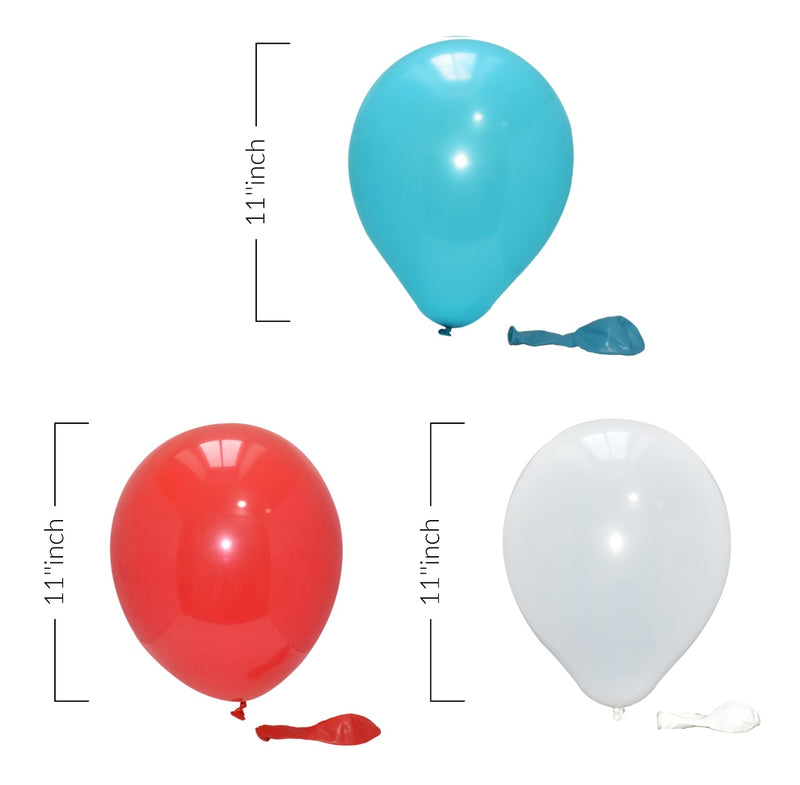 Red-Turquoise-White Balloons Combo Pack