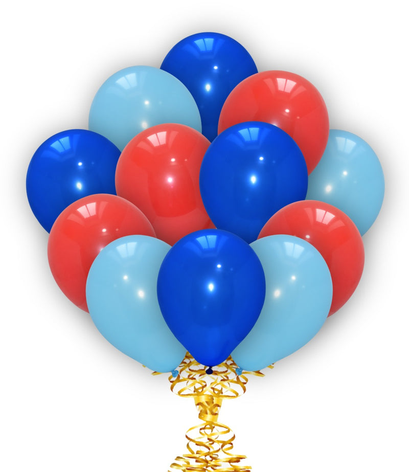 Royal Blue-Light Blue-Red Balloons Combo Pack