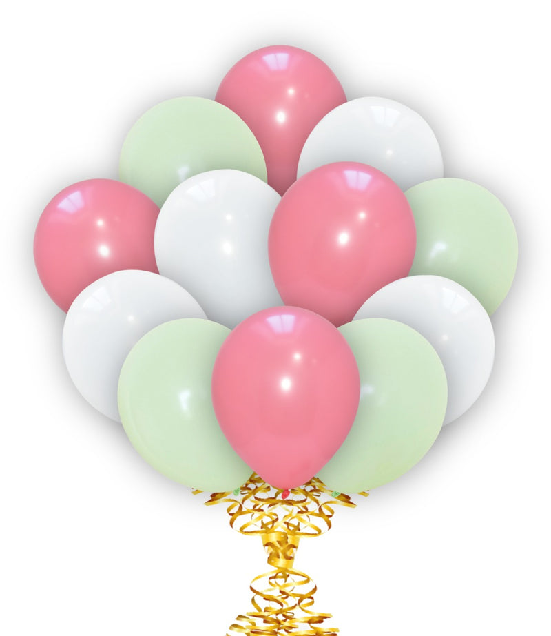 Coral Red-White-Mint Green Balloons Combo Pack, birthday balloons in uk, party decorations items in uk, party supplies in uk, party supplier in uk, party decoration uk