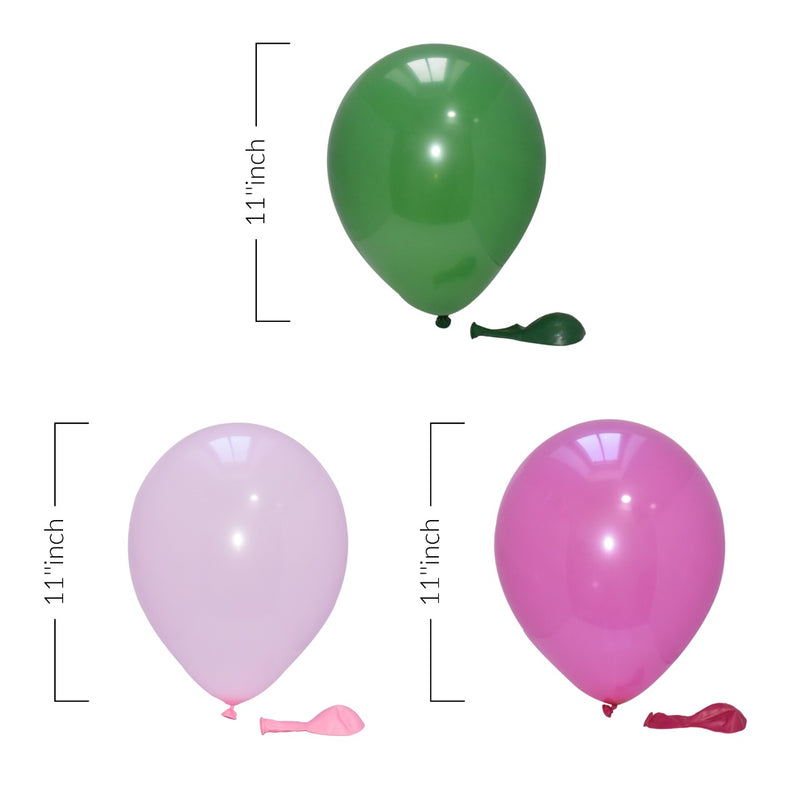 Green-Pink Latex Helium Balloons 12-inch