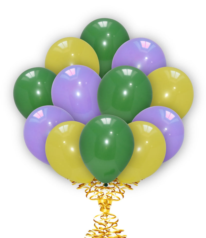 Purple-Yellow-Green Balloons Combo Pack