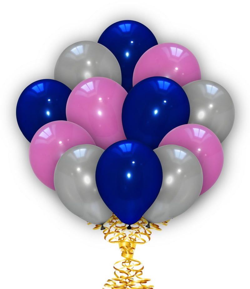 Black-Baby Pink-Silver Balloon Combo Pack, Blue-Pink-Silver Balloon, birthday balloons in uk, party decorations items in uk, party supplies in uk, party supplier in uk, party decoration uk
