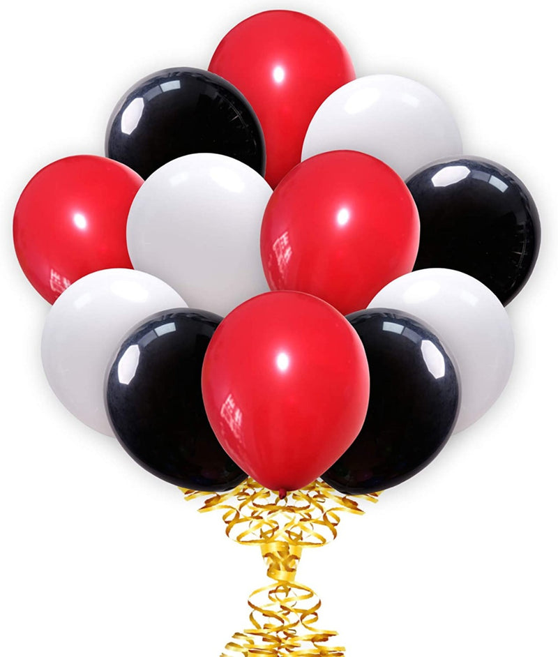 Red-White-Black Balloons Combo Pack