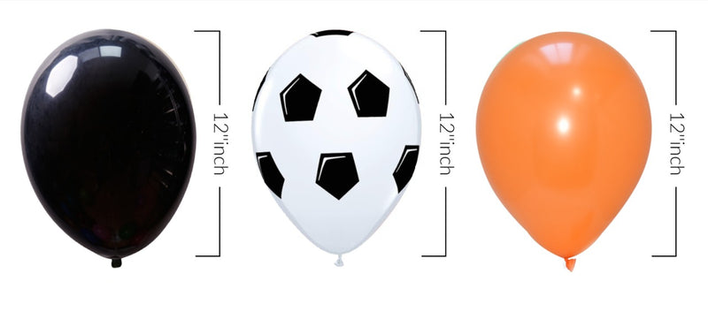 White Football Print and Black-Orange Balloons Set, Football Balloon, party decorations items in uk, party supplies in uk, party supplier in uk, party decoration uk