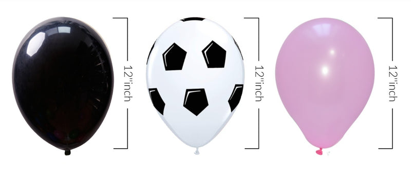 White Football Print and Black-Pink Balloons Set, Football balloon, party decorations items in uk, party supplies in uk, party supplier in uk, party decoration uk 