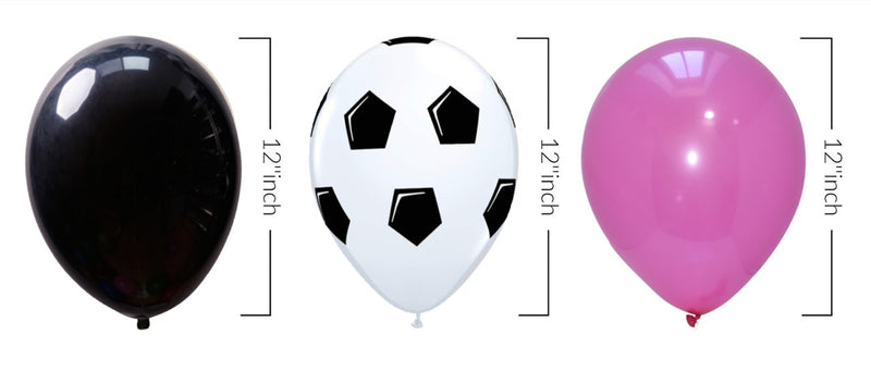White Football Print and Black-Hot Pink Balloons Set, Football Balloons, party decorations items in uk, party supplies in uk, party supplier in uk, party decoration uk