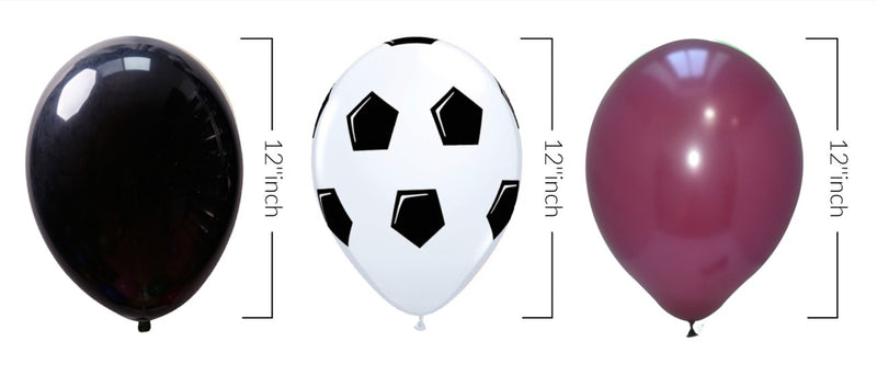 White Football Print and Black-Burgundy Gold for party decoration
