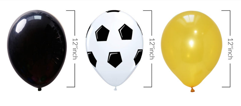 White Football Print and Black-Gold for party decoration