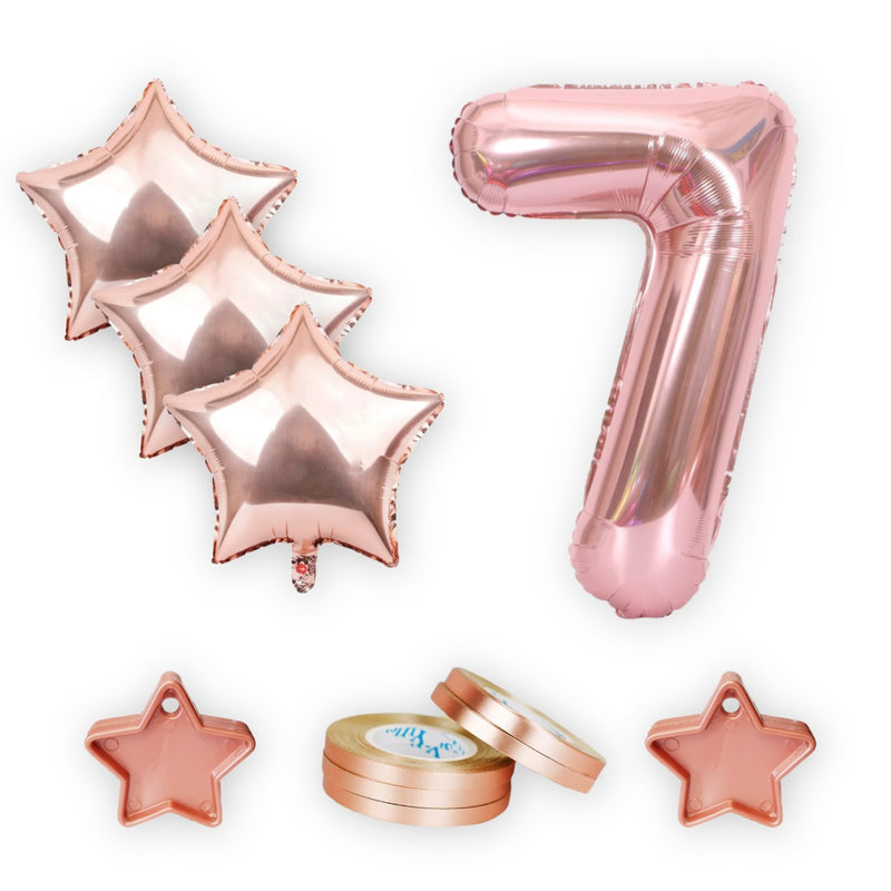Number Foil Balloons Combo- Rose Gold