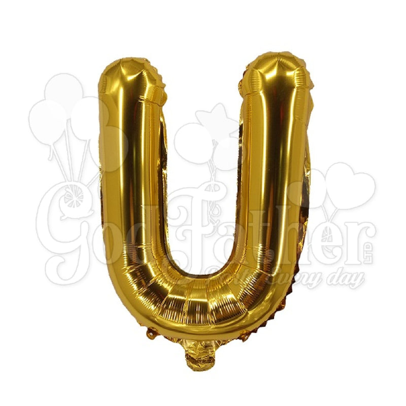  Letter U Foil Balloon, Happy Birthday foil, Foil Balloons, Foil Balloons Alphabets balloon, Gold Foil balloons