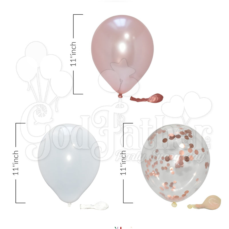 Rose Gold Confetti-Plain Rose Gold - White Balloons for party decoration