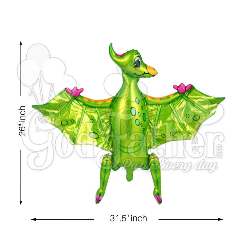 Pterosaur Foil Balloon Green for kids birthday party decoration