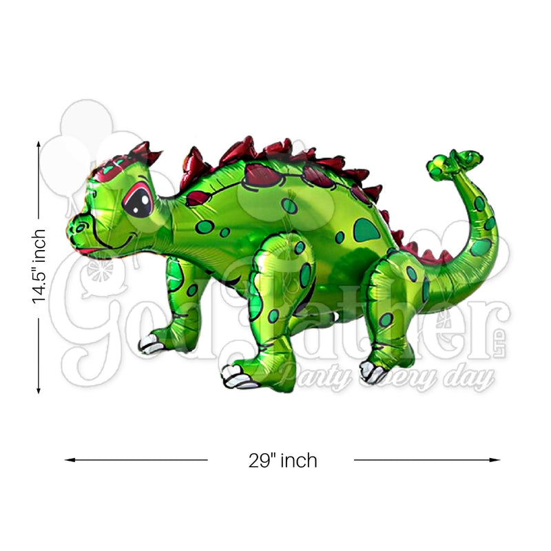 4D Green Ankylosaur Foil Balloon For Jungle Party