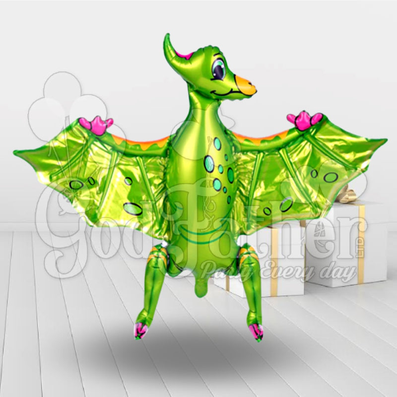 Pterosaur Foil Balloon Green for kids birthday party decoration