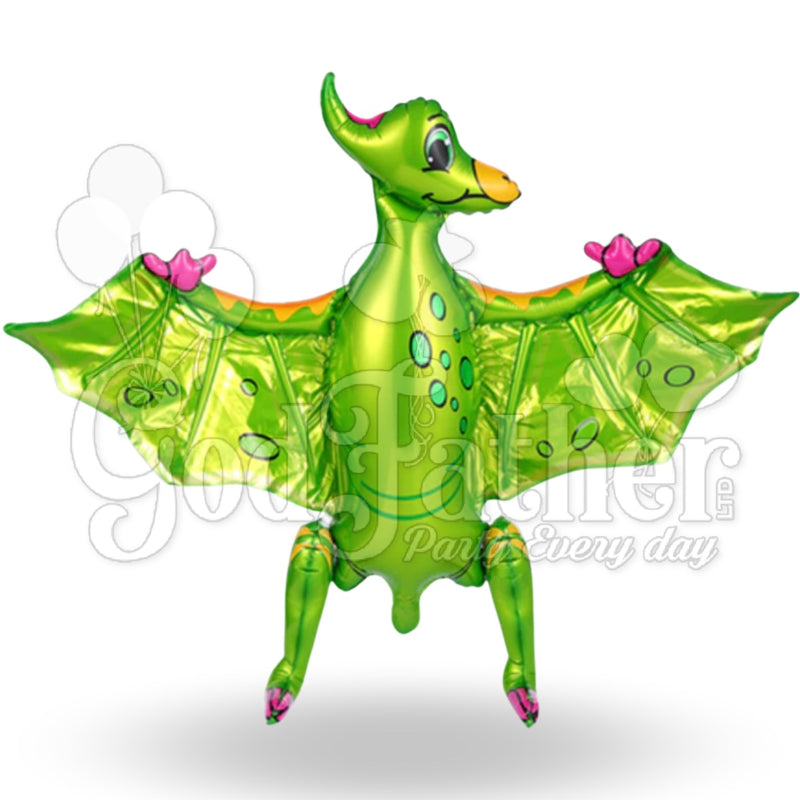 Pterosaur Foil Balloon Green 26*31" Inch, birthday balloons in uk, party decorations items in uk, party supplies in uk, party supplier in uk, party decoration uk