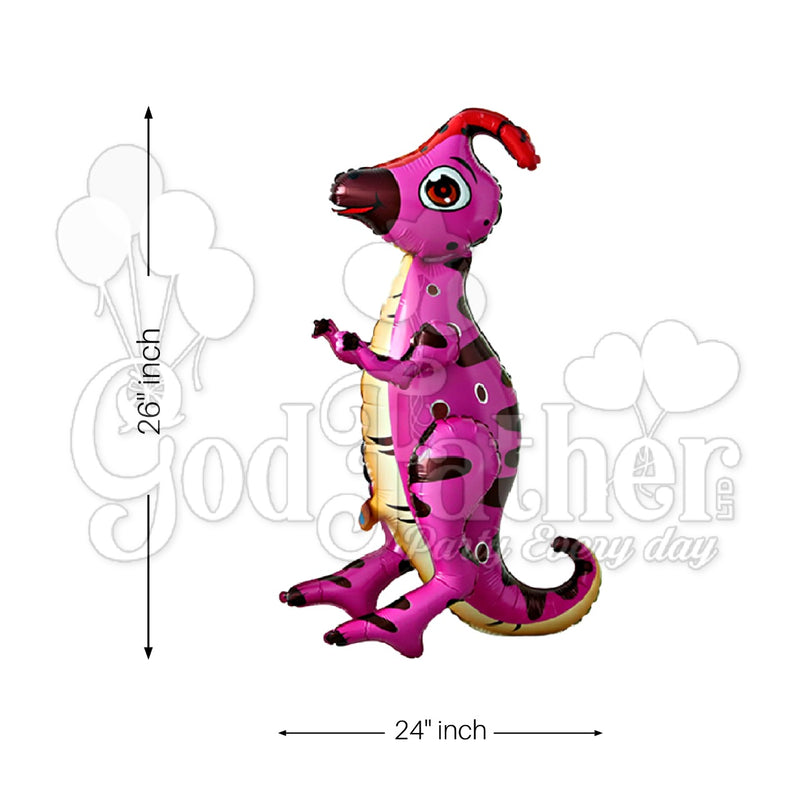 Parasaurolophus foil balloon Pink 24*26" Inch, birthday balloons in uk, party decorations items in uk, party supplies in uk, party supplier in uk, party decoration uk