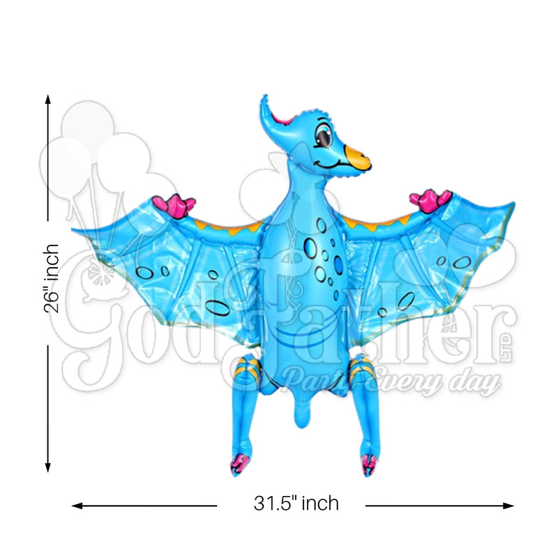 Pterosaur Foil Balloon Blue for kids party decoration