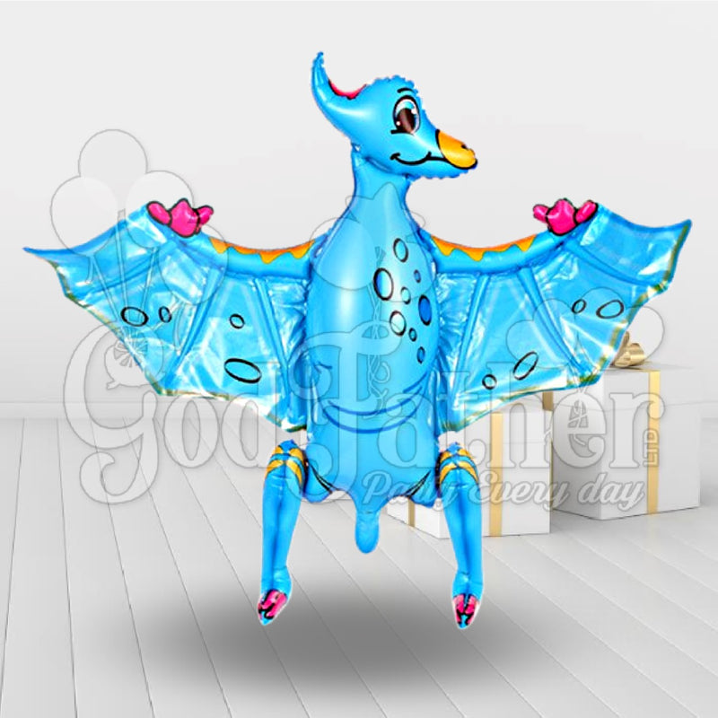 Pterosaur Foil Balloon Blue 26*31" Inch, birthday balloons in uk, party decorations items in uk, party supplies in uk, party supplier in uk, party decoration uk