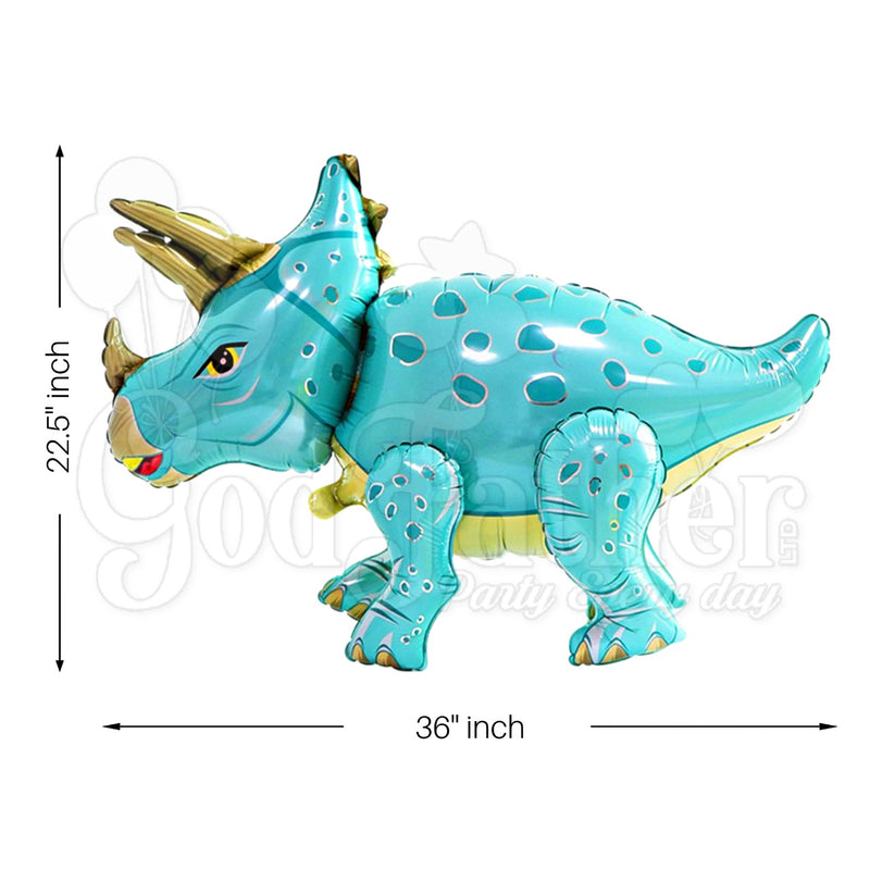 Blue Triceratops Foil Balloon 22.5*36" Inch, Blue Triceratops Foil Balloon, birthday balloons in uk, party decorations items in uk, party supplies in uk, party supplier in uk, party decoration uk
