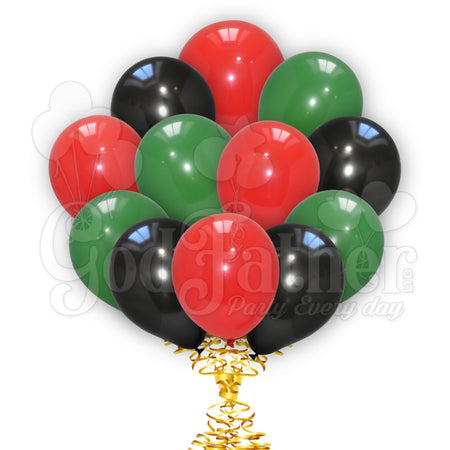Red-Black-Light Blue Balloons Combo Pack