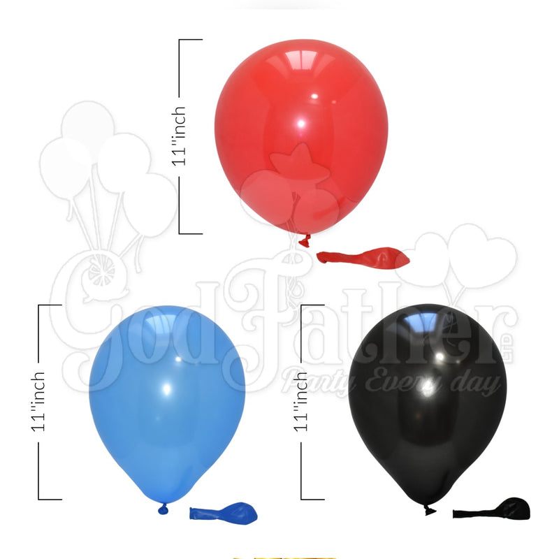 Red-Black-Blue Balloons Combo Pack