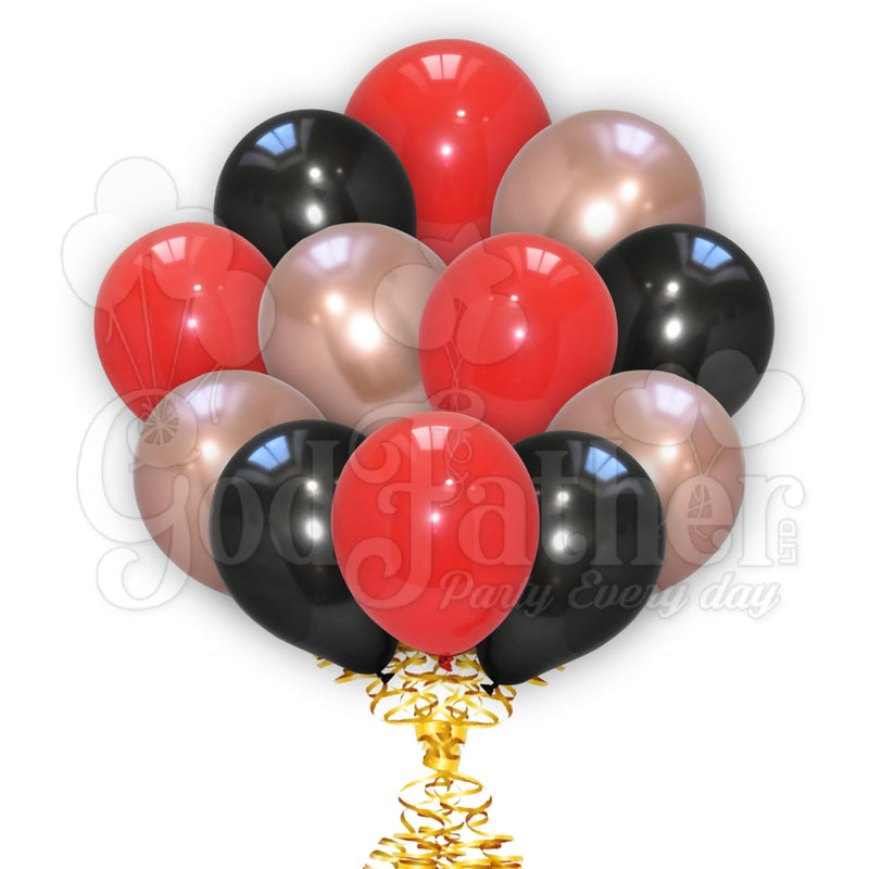 Plain Red-Plain Black-Rose Golden Chrome Balloons for party decoration