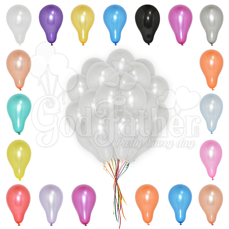 White metallic balloons for birthday party decoration