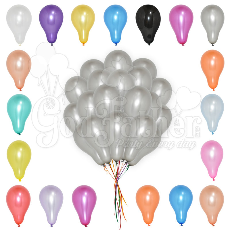 Silver metallic balloons for birthday party decorationSilver metallic balloons for birthday party decoration